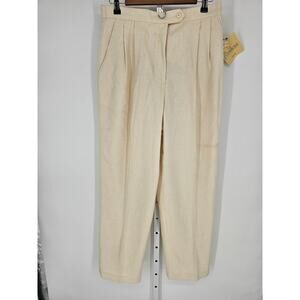 The Commons Women's Cream High Rise Pockets Woolen Pant Size 13/14 NEW